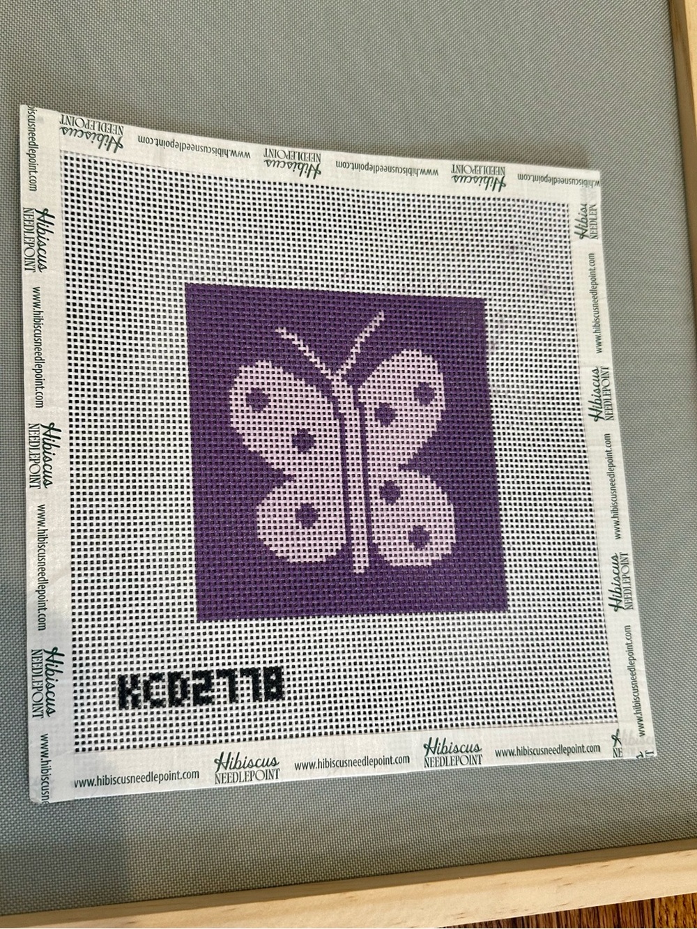 Purple & Pink Butterfly Needlepoint Canvas